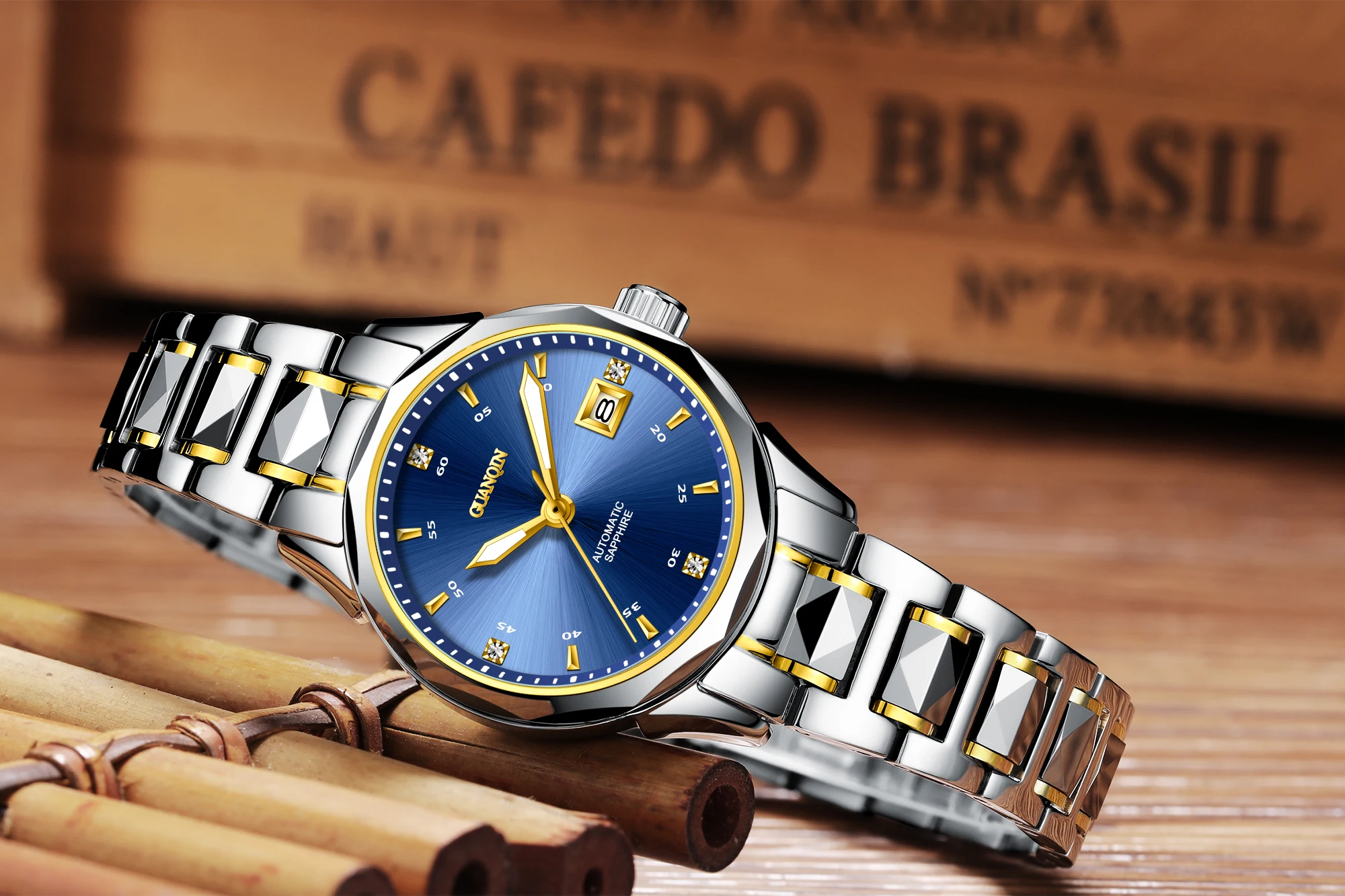 最受欢迎的中国品牌手表女士自动机械约会手表为妇女