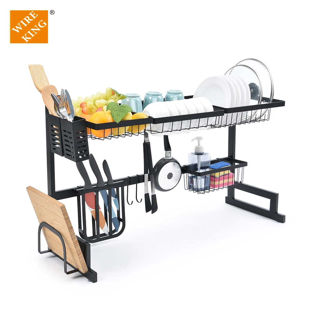 
Wholesale Kitchen Racks and Holders Over Sink Dish Drying Rack with Large Capacity Folding Rack for Kitchen organization 
