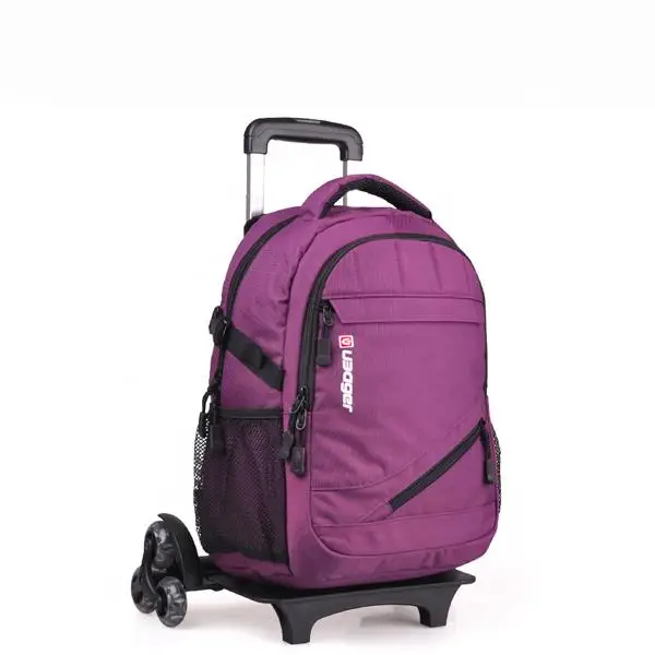 Triple Wheels Detachable Trolley Laptop Backpack With Detachable Bottom