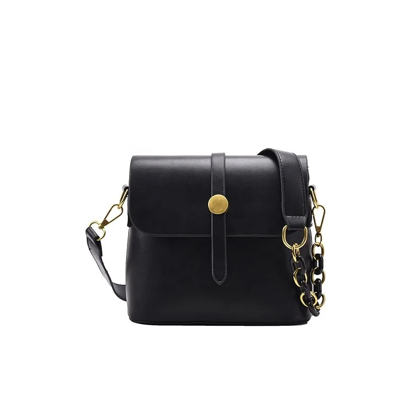 

Korean Fashion Simple Leather Small Crossbody Shoulder Bag For Women Leather Bucket Bag