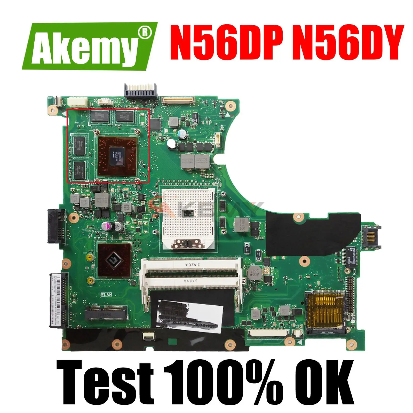 

Akemy N56DY Laptop motherboard For Asus N56D N56DP N56DY R501DY N56DYA 60-NQOMB1002-C03 mainboard HD 8570M HD8570M 2GB Graphic