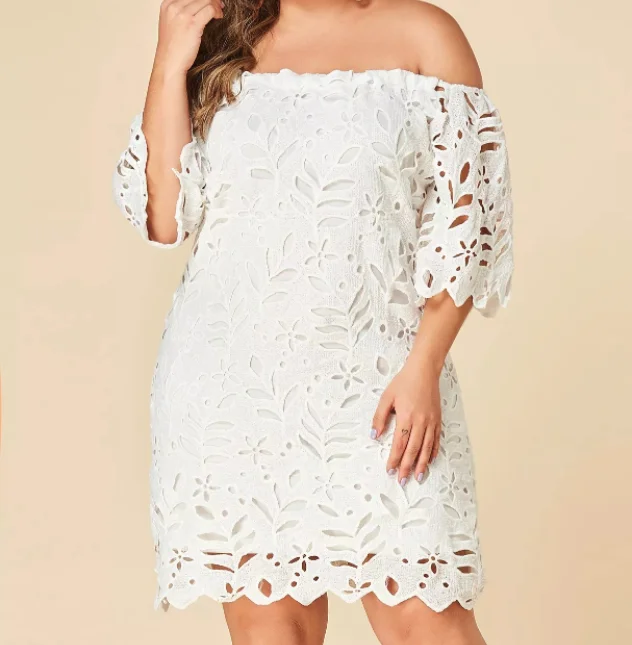 

Clothes women vestidos sexy off shoulder plus size lace dress, Shown