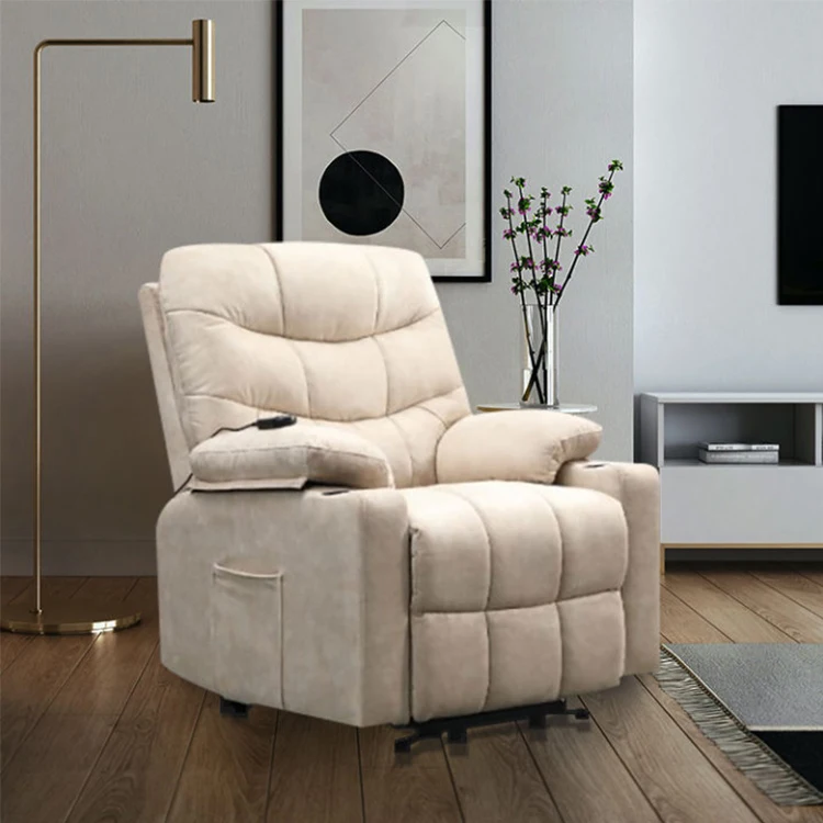

Free Shipping Beige Assist Stand Up Relax Leisure Adjustable Power Lift Recliner Sofa Chair Sofa Reclinable With Usb Charger