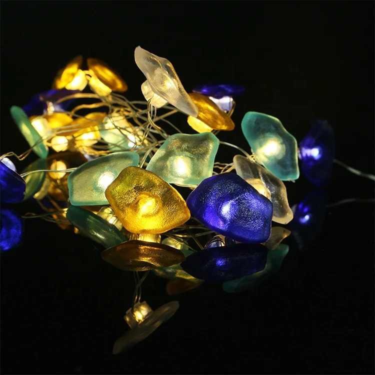 Amazon Hot Selling Colorful Stone Decoration String LED Copper Wire Light For Christmas