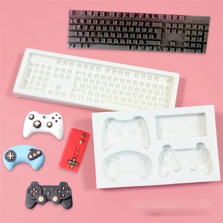 

Y2518 Shiny silicone Gamepads and Keyboards Chocolate Candy Decorative Fondant Molds, White