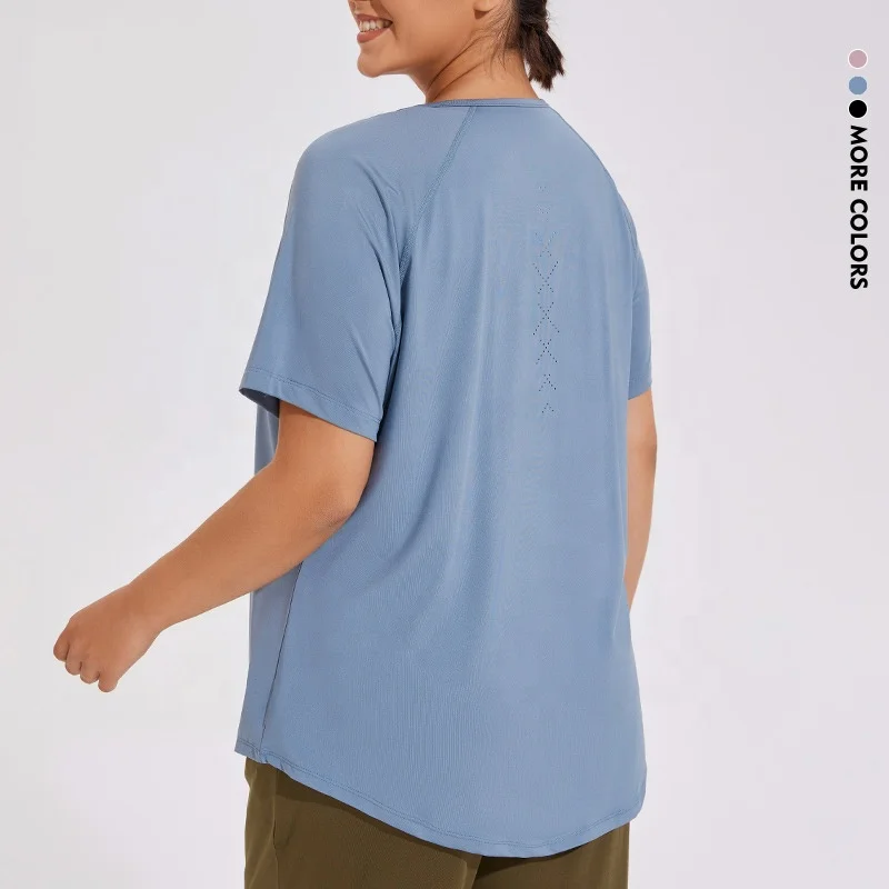 Custom Logo Quick Dry Running Fitness Tshirts for Women Ladies Sports Gym Yoga Top Plus Size Women's T-shirts