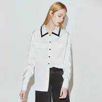 

Office women clothing silk garment shirt long sleeve silk white blouse