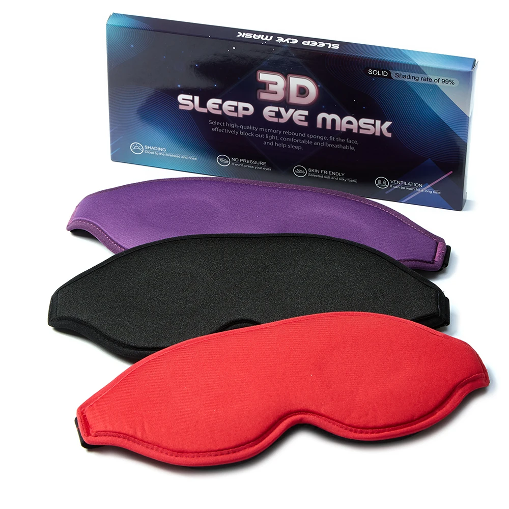 

3D mulberry silk memory cotton high quality adjustable strap breathable blindfold eye shade cover travel sleeping eye mask, Customized color