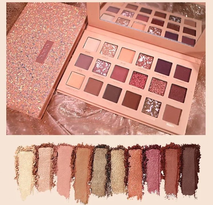 

2020 Hot Sale 18 Colors Custom Eye Shadow Private Label Cosmetics Glitter Makeup Eyeshadow Palette