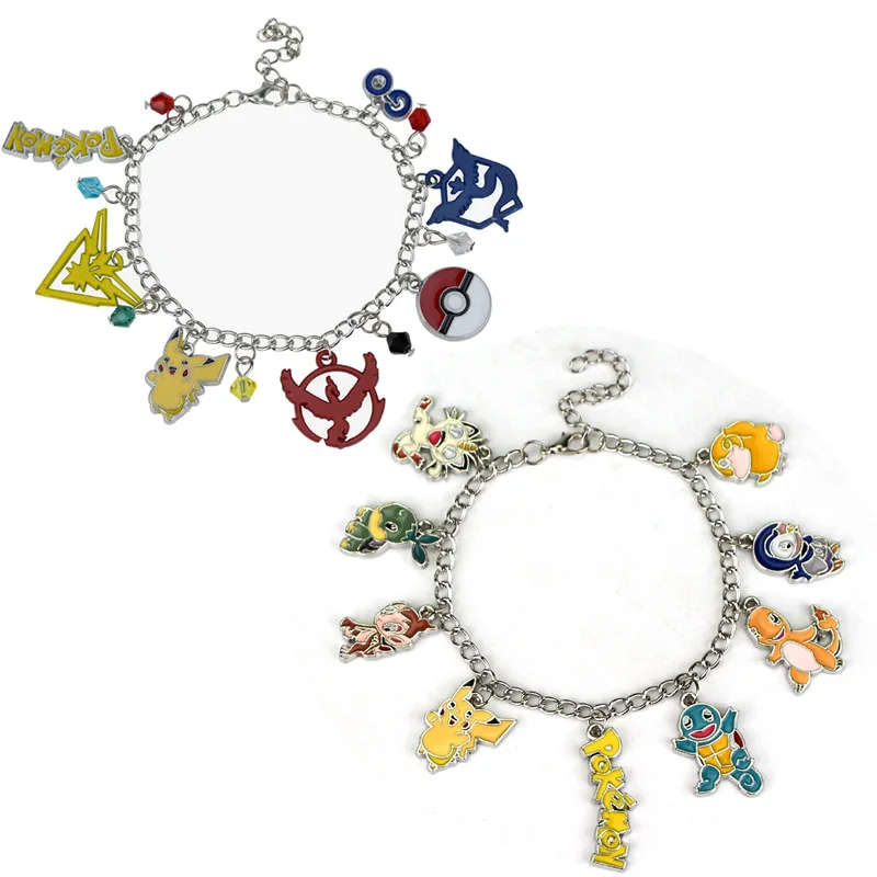 

Anime Cartoon Pokemon Charm Bracelet Pokemon Mystic Valor Instinct Pikachu Bracelets For Women Fashion Jewelry Accessories, Picture shows