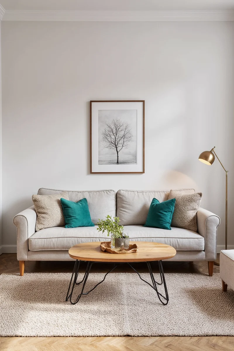 Green indoor plants in a family-friendly flat living room