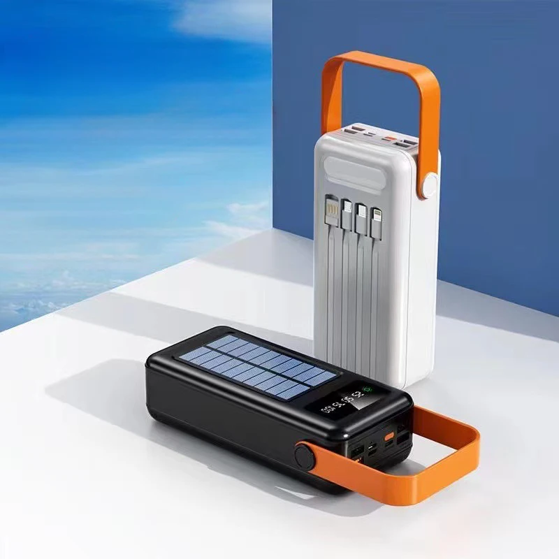 

New Design High Capacity 5V Wireless Solar Power Bank Malaysia Charger With Hook Power Banks 50000Mah