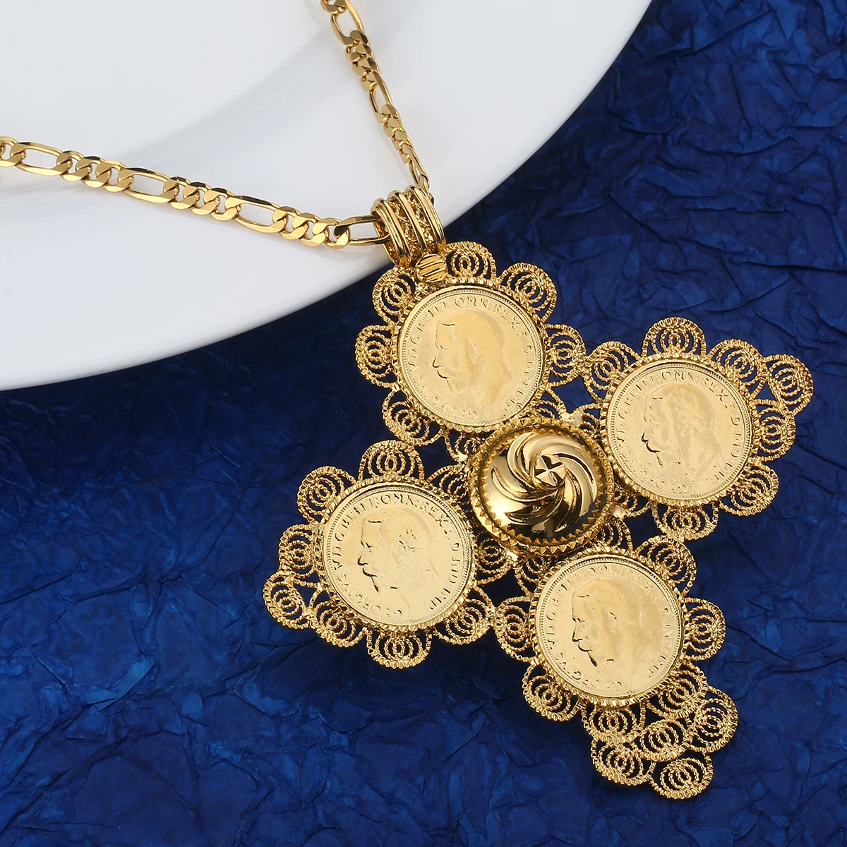 Ethiopian Gold Necklace Cross Men | 24k Gold Cross Pendant Necklace - 24k  Gold Color - Aliexpress