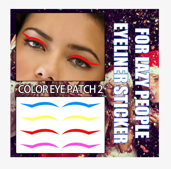 

holographic glitter eyeliner lashes eyeliner sticker makeup lashes sticker with eyeliner sticker, 4c printing,
