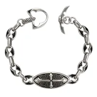 

75531 xuping fashion special design stainless steel cross design hook anchor bracelet