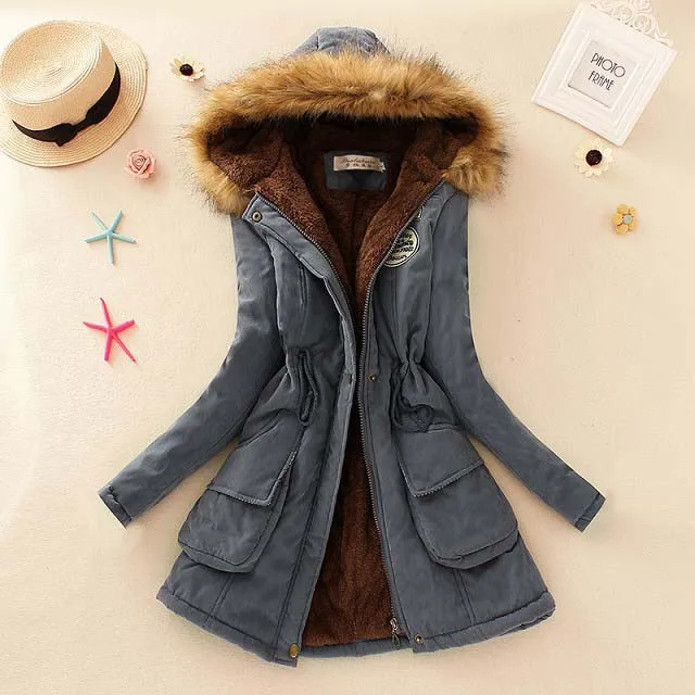 

2019 New Women Winter Parka Lamb Wool Coat Thickening Cotton Winter Jacket Outwear Clothing For Women Autumn, Custom color
