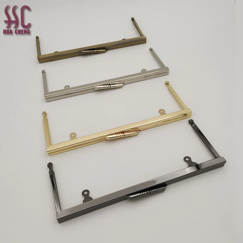 

High quality lightgold metal clutch purse frame handle bag metal frame handbag frame hardware for lady bag