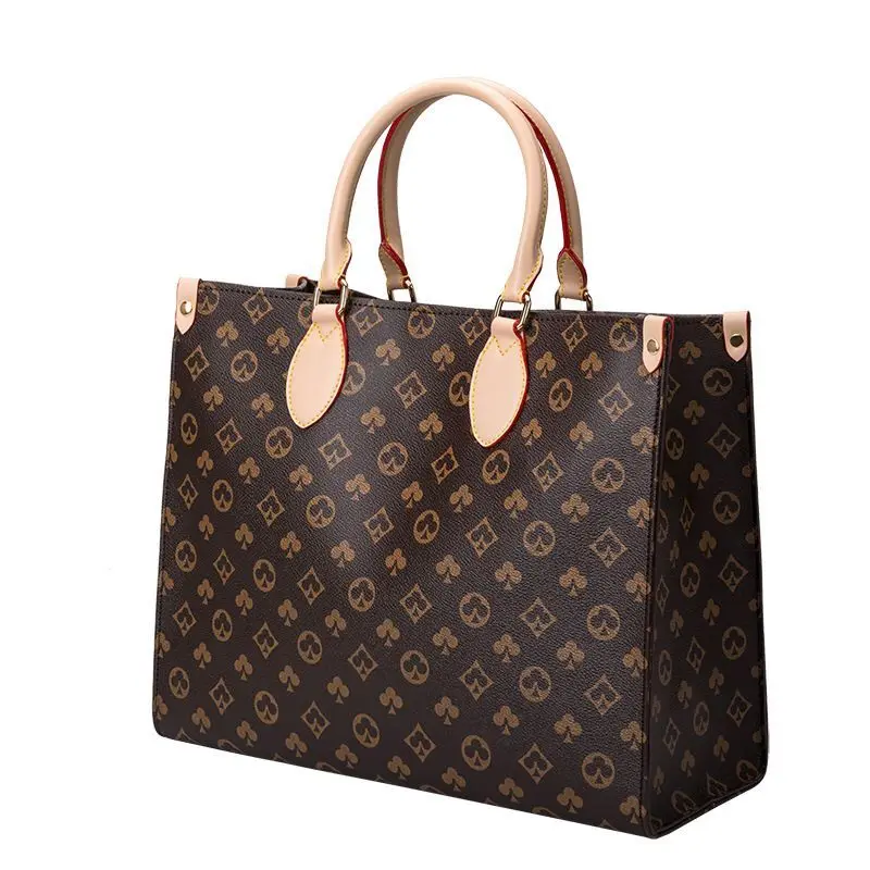 

customize trendy checkered PVC leather tote handbag for women carry handle bags manufacturer