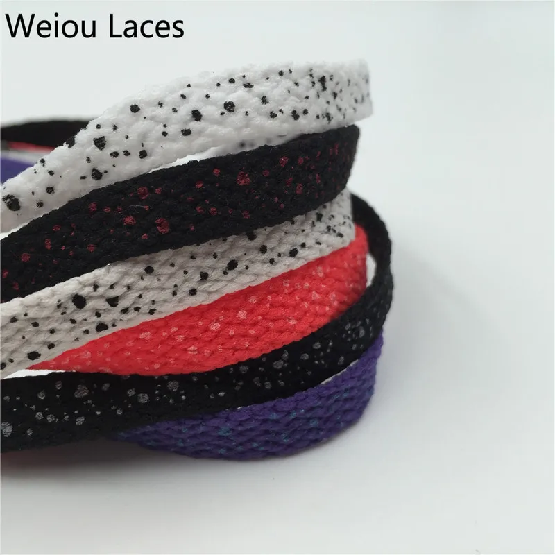 

Weiou Flat Printed Shoelaces Dots Printing Shoe Laces Premium Shoe String for Sneakers with Custom Logo Wholesale, Black,white,grey,red,support custom color