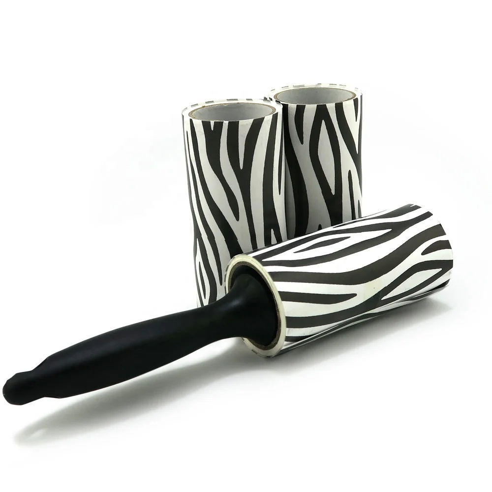 

High Quality 50 Sheet printed label logo Cleaning Cushion pet hair Clothes Lint Roller With Plastic Handle