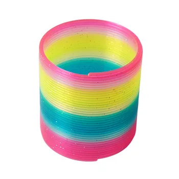 

1-1 Rainbow ring toy spring coil folding ring baby toy