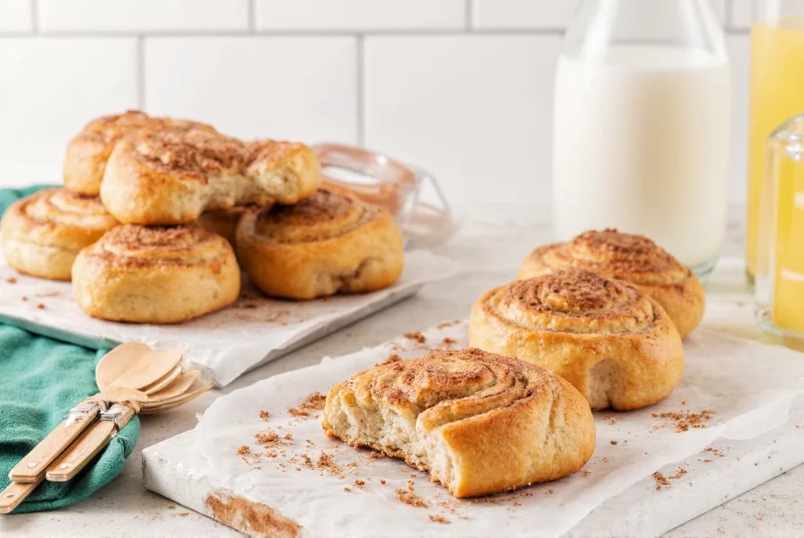 Freshly baked Annie's Homegrown Cinnamon Rolls with melted cream cheese frosting on a plate