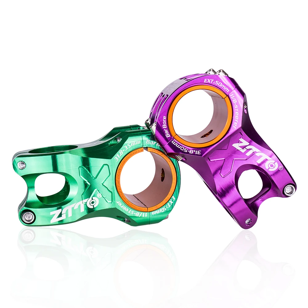 

ZTTO Polished MTB Bicycle Parts Stem 50mm/31.8mm CNC High-Strength Lightweight Aluminum Alloy Colorful Fashional Bike Stem