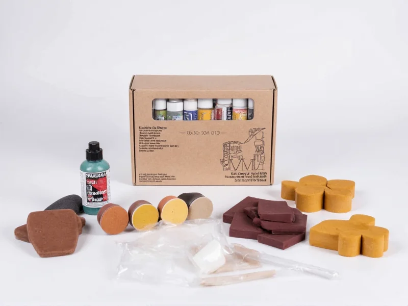 DIY fusion toolkit with sanding blocks and epoxy adhesive