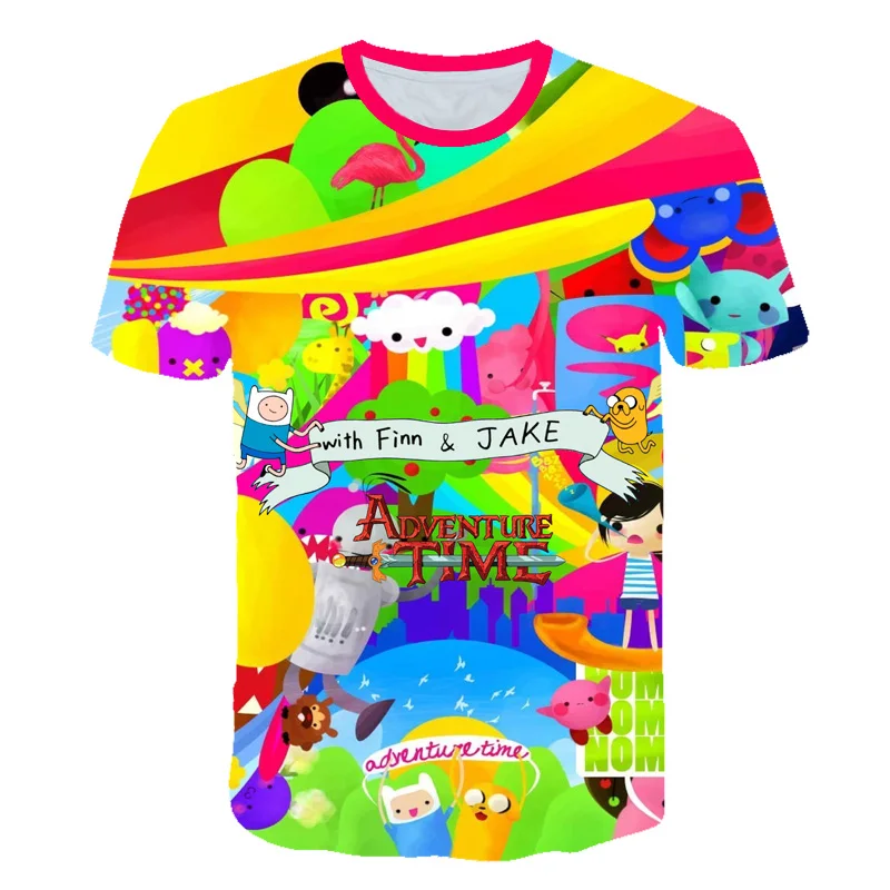 M&ugrave;a H&egrave; Mới Hoạt H&igrave;nh Phi&ecirc;u Lưu Thời Gian T-Shirt Finn V&agrave; Jake &Aacute;o Thun Người Đ&agrave;n &Ocirc;ng Con Ch&oacute; Mặt Phim Hoạt H&igrave;nh H&agrave;i Hước 3D In Unisex T &aacute;o Sơ Mi Nam