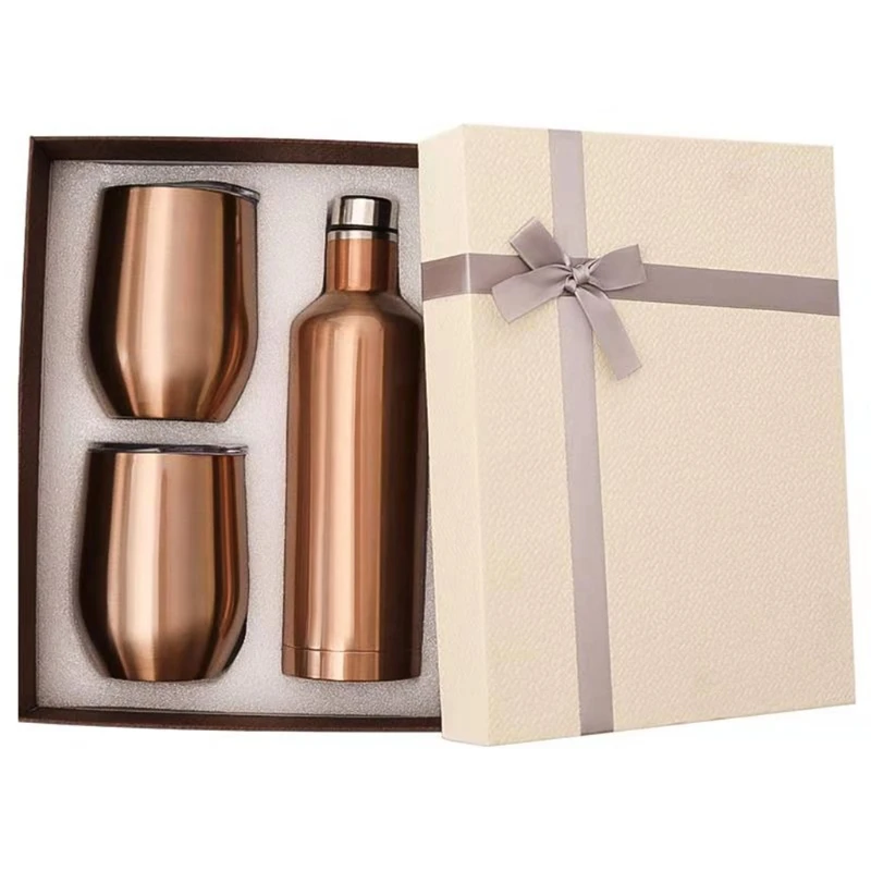 

Wholesale Party Gift Stainless Steel Double Wall 500ml Water Bottle 12 oz Tumblers Gift Box Sublimation Wine Tumbler Set, Customized color