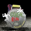 custom make 3D soft enamel antique silver color run medal funny marathon medals