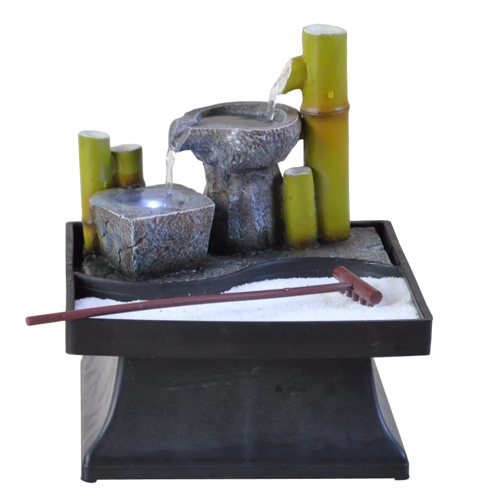 
resin crafts bamboo water fountain mini zen garden 