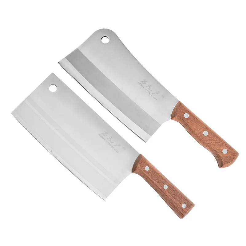 

7'' Professional Stainless Steel Heavy Duty Meat Cleaver Butcher knife with Wooden Handle and Boning Chopper Knife