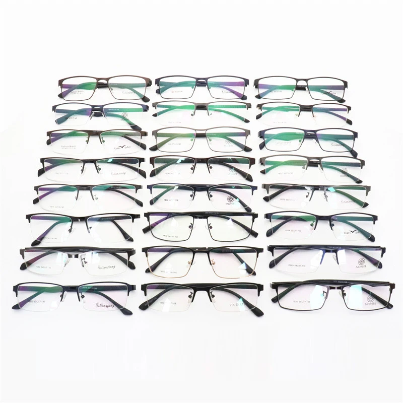China wholesale metal eyewear half frame optical eye glasses frames spectacle eyeglasses frames for men