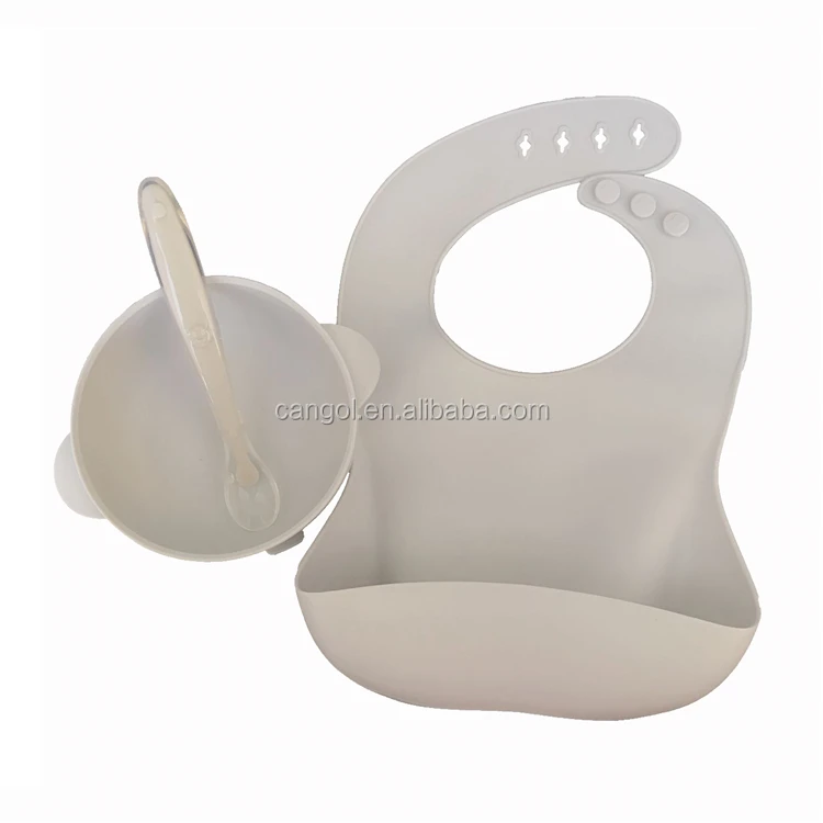 
Comfortable Silicone Feeding Bib Waterproof Adjustable Snaps Baby Bibs For Infants And Toddlers With Food Catcher Pocket 