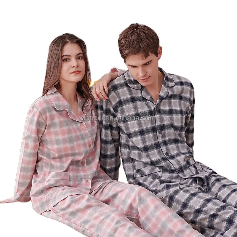 

Two Pieces Wholesale Long Sleeve Pajamas Flannel Autumn Winter Pajamas for Women Sets Hight Quality Couple Pajamas Set, Purple/blue/red
