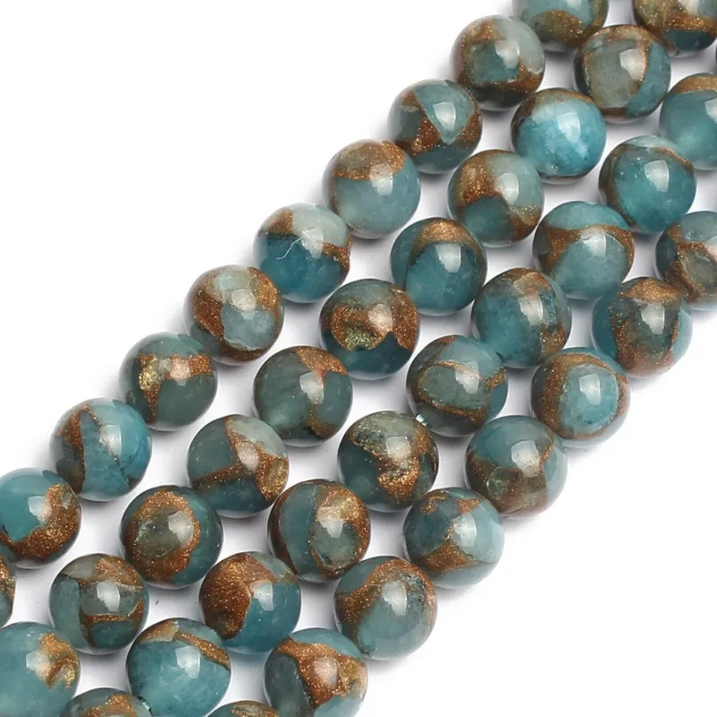 

Wholesale 4/6/8/10/12mm Lake Blue Cloisonne Jasper Stone Round Loose Beads For Jewelry Making