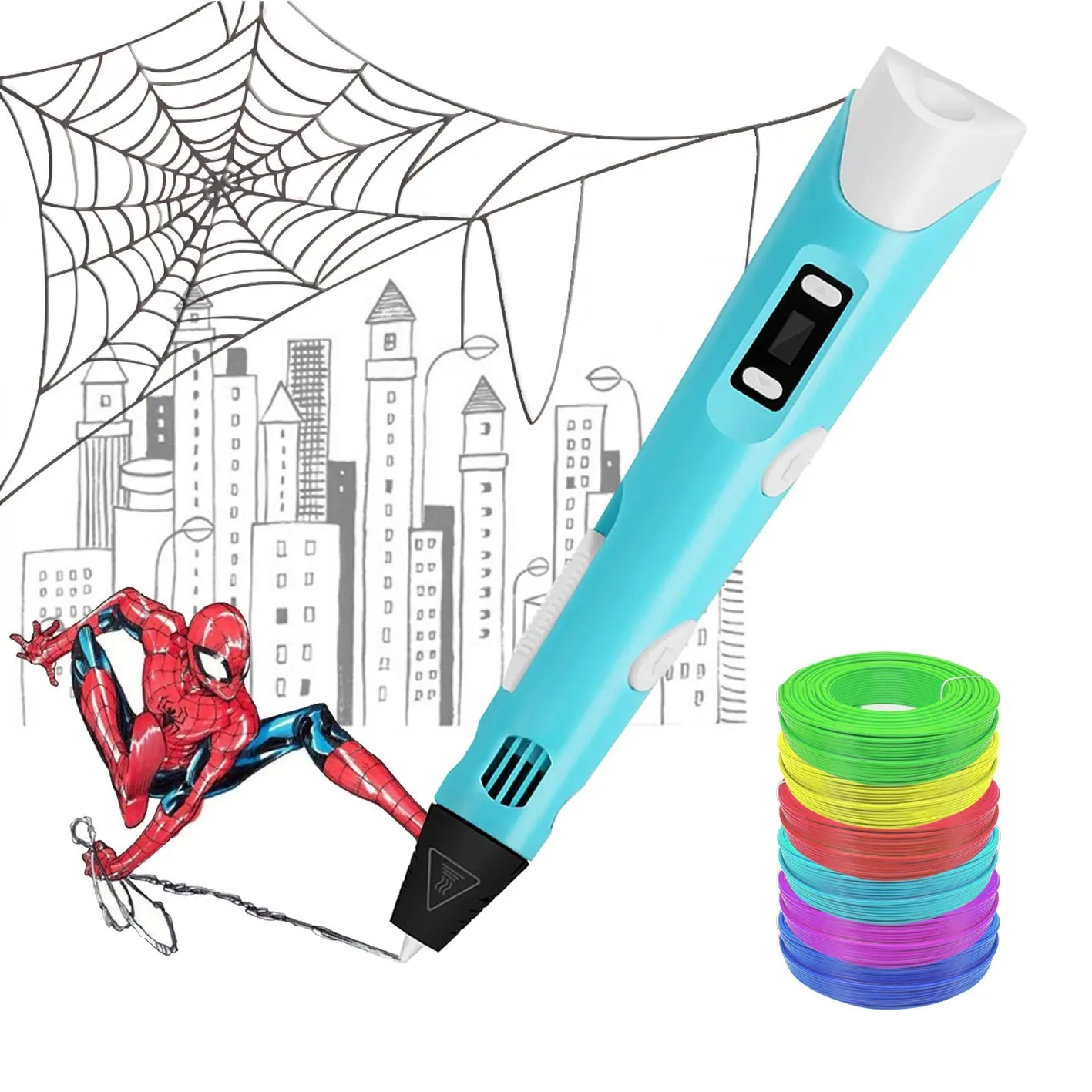 Best Topper Custom Design Smart Logo Branding Printing Led Pla Multi Creative Former In Yiwu Magic Graffiti Modeling Grey 3D Pen