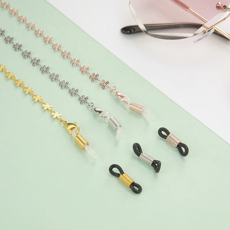 

2021 NEW Chic Women Gold Silver Sunglasses Chain Reading Glasses Chain Eyewear Flower Link Cord For FaceMask Lanyard Necklace