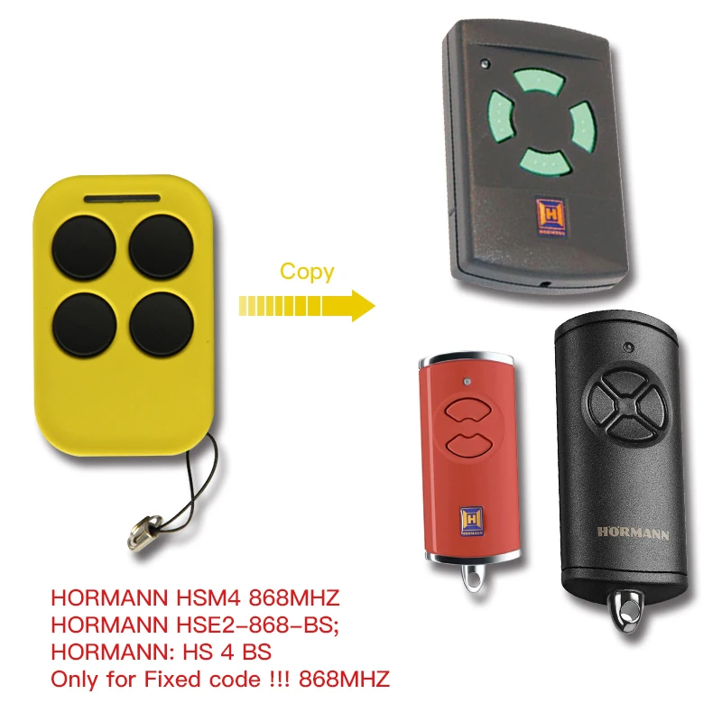 

868 MHZ remote control duplicator for hormann, Yellow
