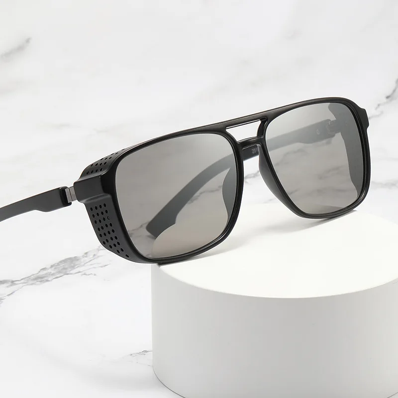 

Wholesale shades designer retro mens custom double bridge steam punk sunglasses 2022