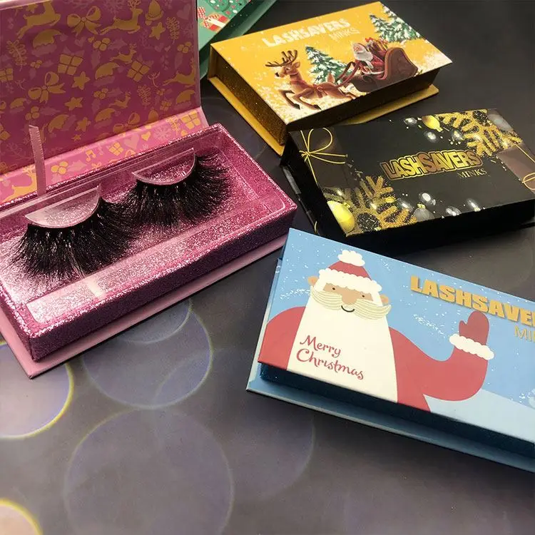 

Wholesale 25mm 3D Mink Eyelash Natual Length 3D Mink Eyelashes 2020 New Style Ice Cream Lash Box, Natural black or colorful