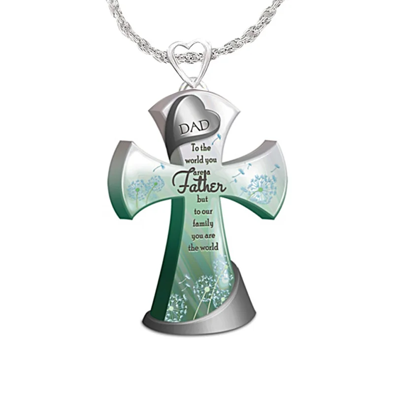 

New religious cross blessing necklace girl versatile fashion pendant