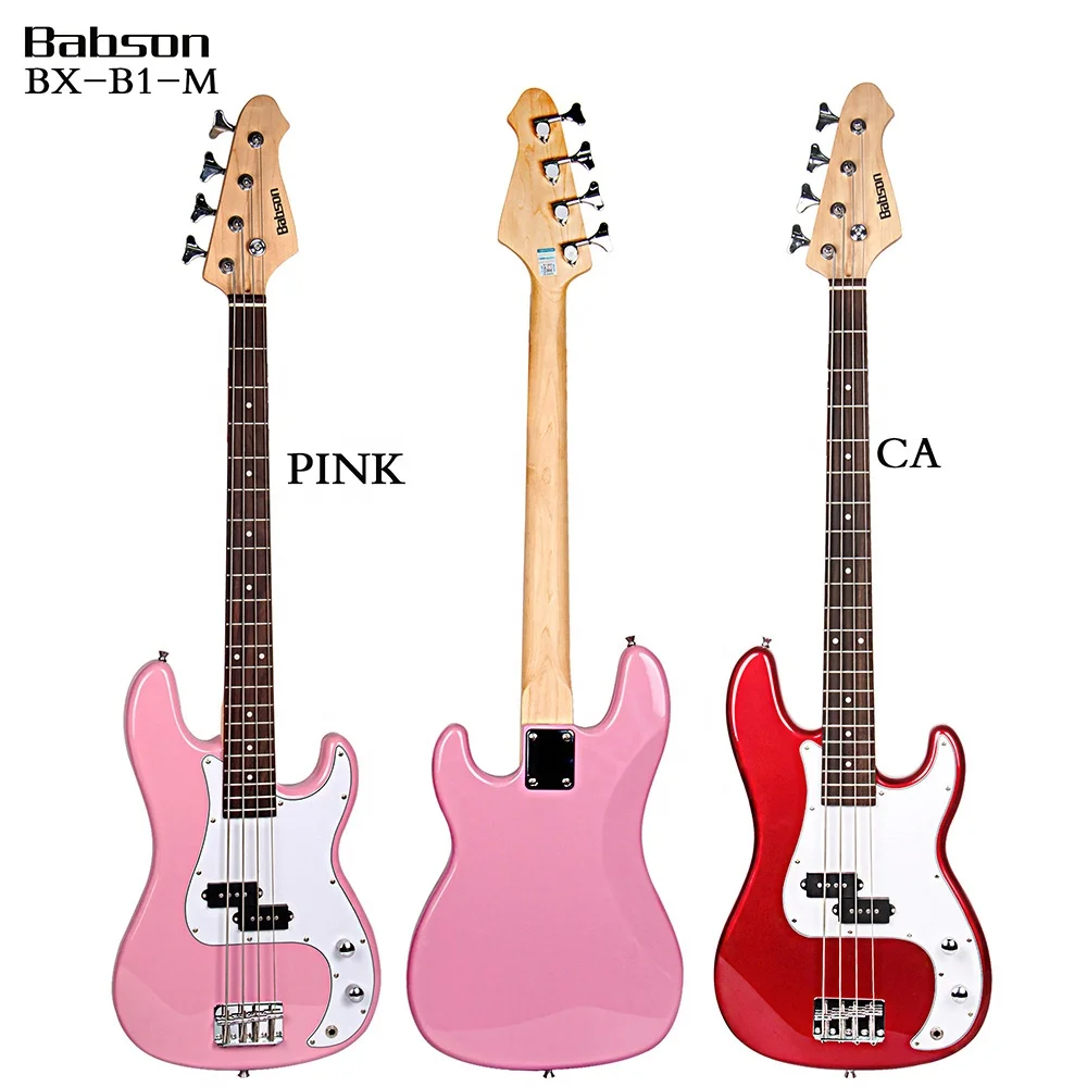 

BX-B1-M Hot Selling Pink And Red Babson Electric Bass Guitar For Sale, Pink,red