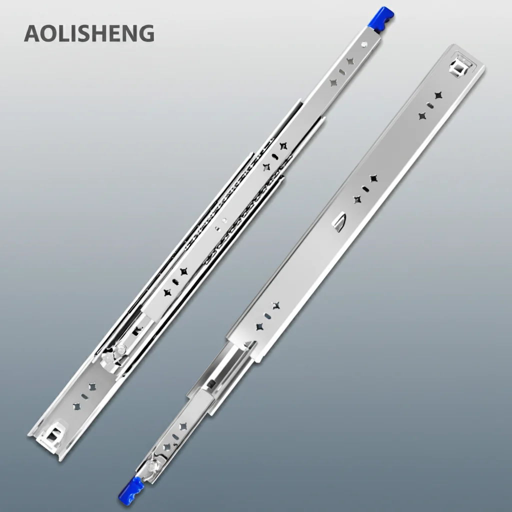 AOLISHENG Heavy Duty Triple Extension Ball Bearing Locking Drawer Slide 120kg Load Capacity Adjustable Easy Outdoor Apartment