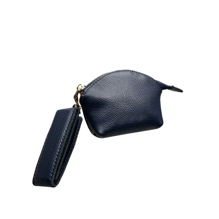 

Popular fashion customizable PU leather zipper Mini Wallet Coin Purse, Dark blue