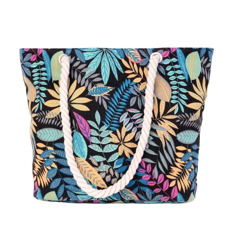

Shoulder Bag Multi Color Leaf Canvas handbags Portable Bag Tote Beach Bag