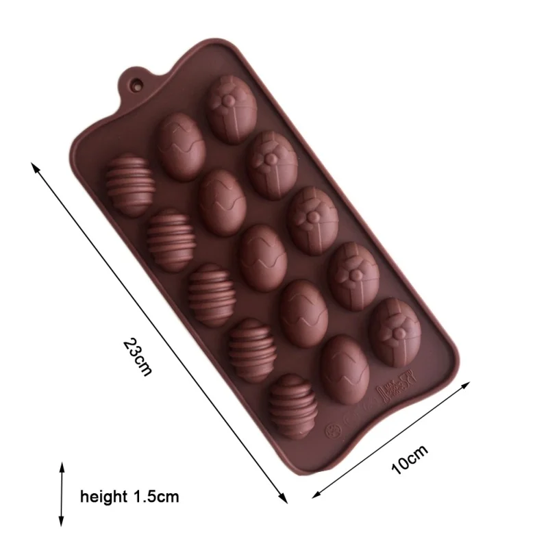 

15Holes Easter Egg Mold Silicone Cavity Chocolate Cook Trays Candy Making Molds Cake Decorating Tool DIY Jelly Fondant Making