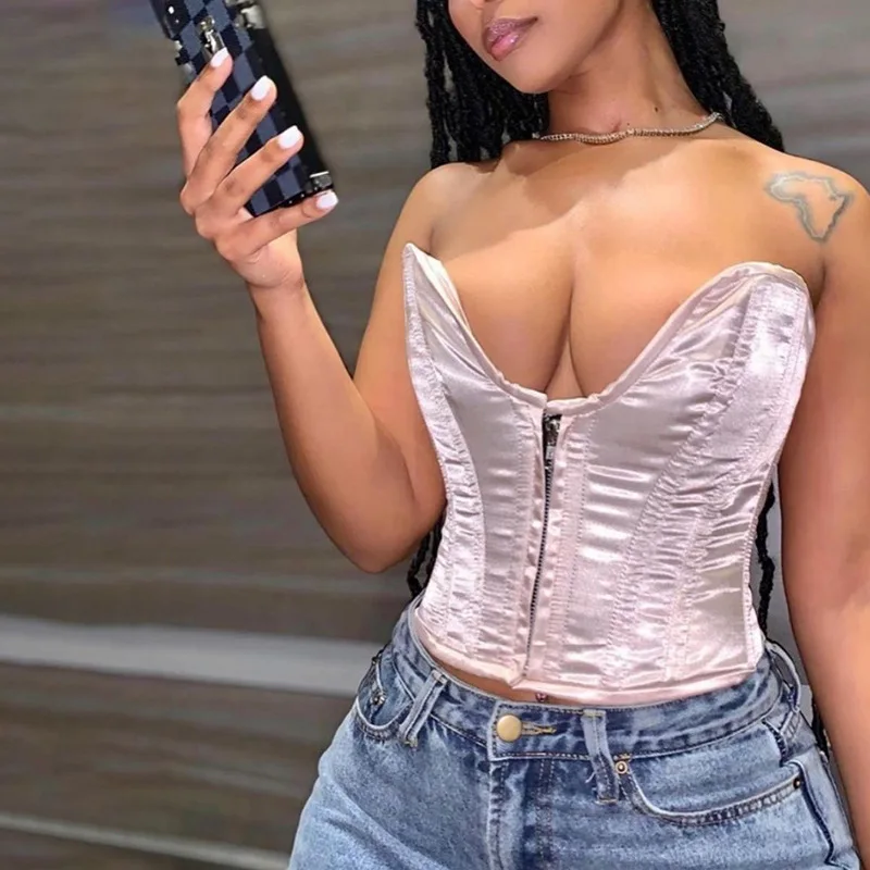 

M9478 Wholesale boutique ladies crop top add boned tank tops corset top women sexy