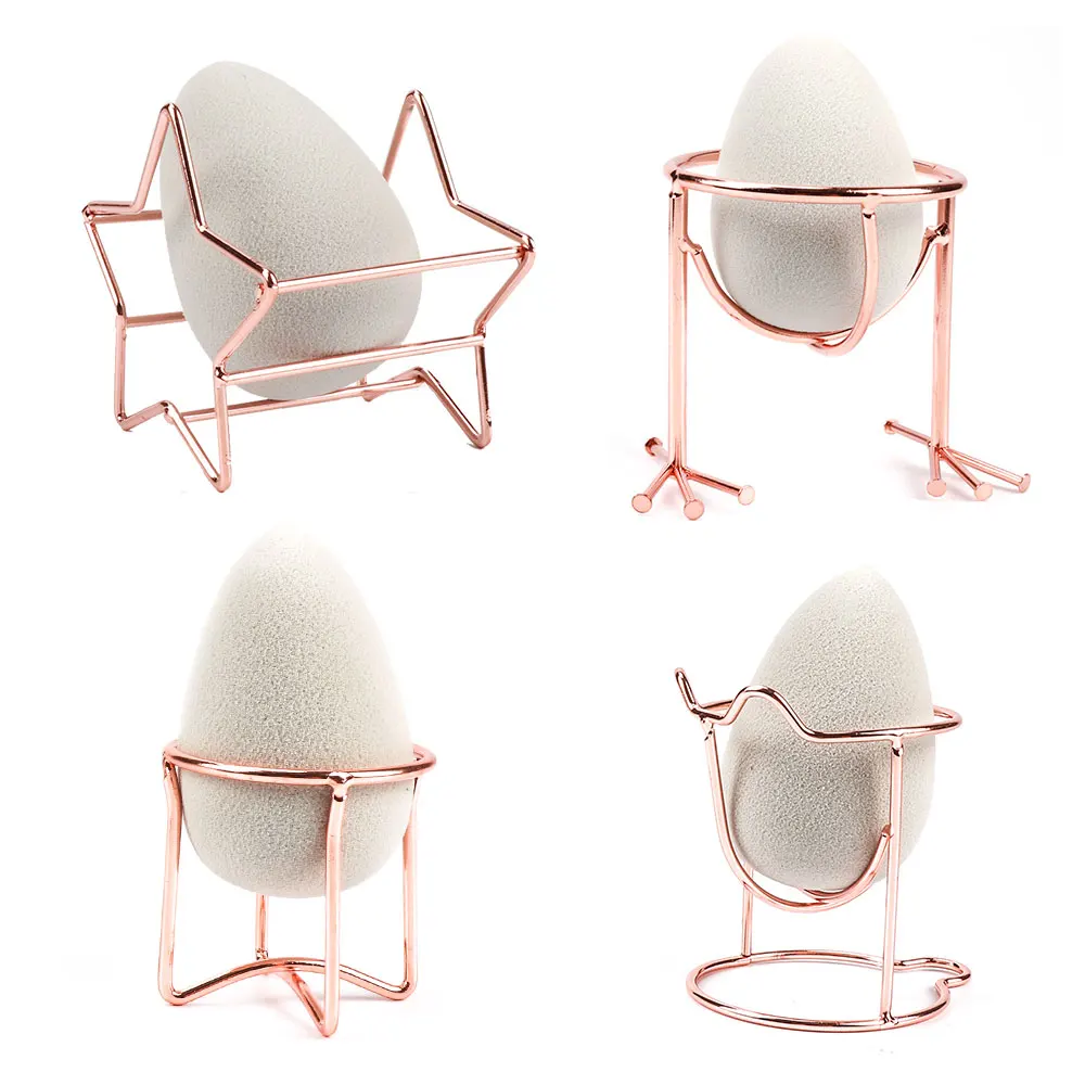 

Free Shipping Makeup Beauty Egg Powder Sponge Display Stand Alloy Drying Rack Cosmetic Puff Holder Drop shipping, Rose gold